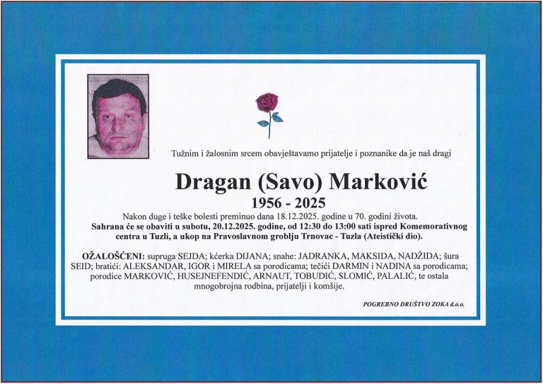 In memoriam, Dragan Marković