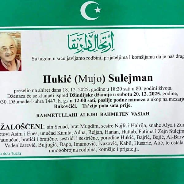 In memoriam, Sulejman Hukic