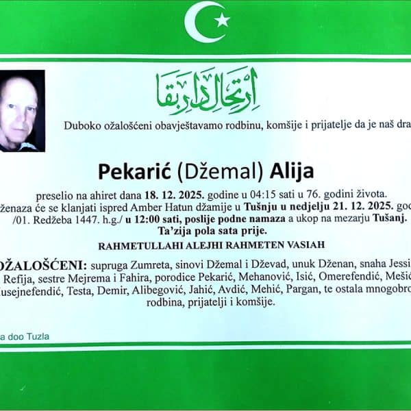 In memoriam, Alija Pekaric