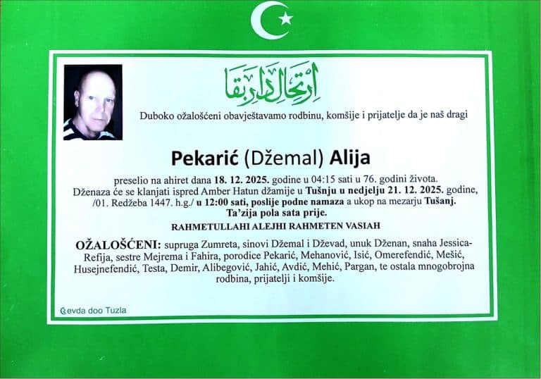 In memoriam, Alija Pekaric