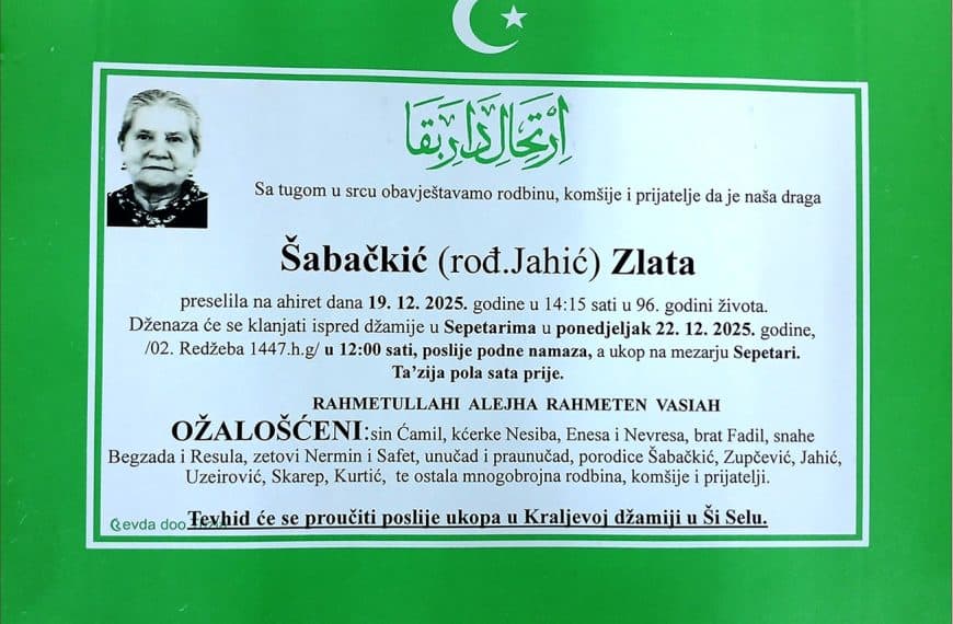 In memoriam, Zlata Sabaskic