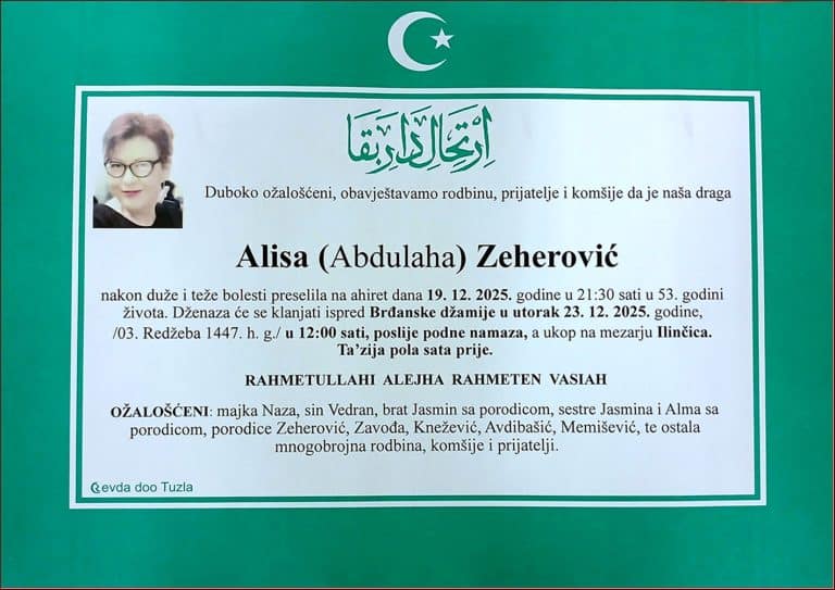 In memoriam, Alisa Zeherovic