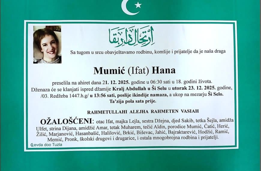 In memoriam, Hana Mumic