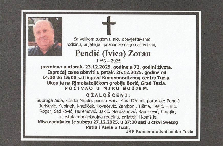 in memoriam, Zoran Pendić