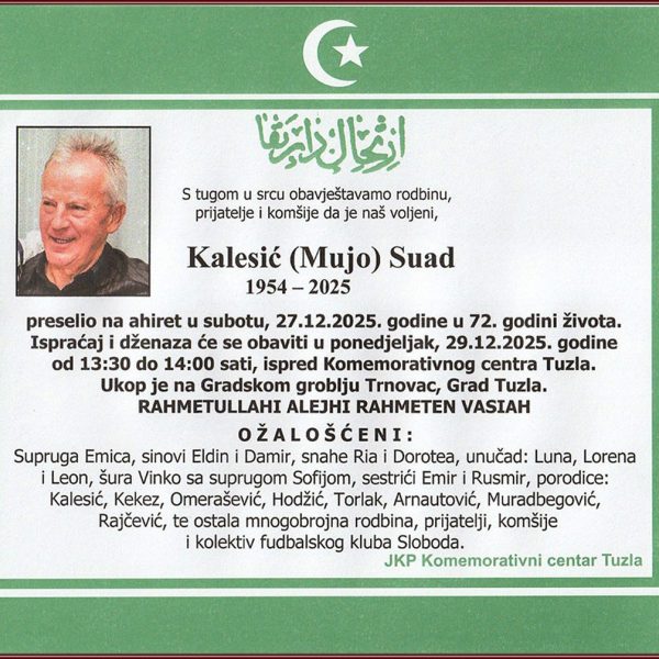 In memoriam, Suad Kalesić