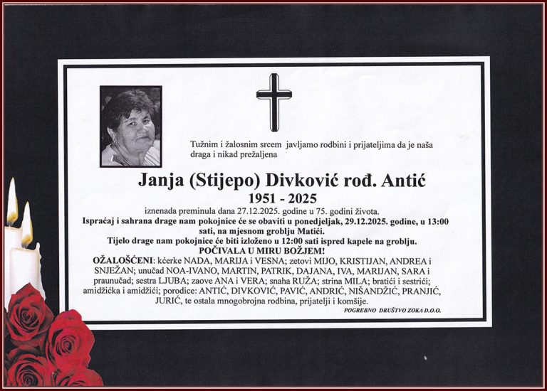 In memoriam, Janja Divkovic