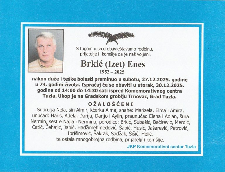 In memoriam, Enes Brkic