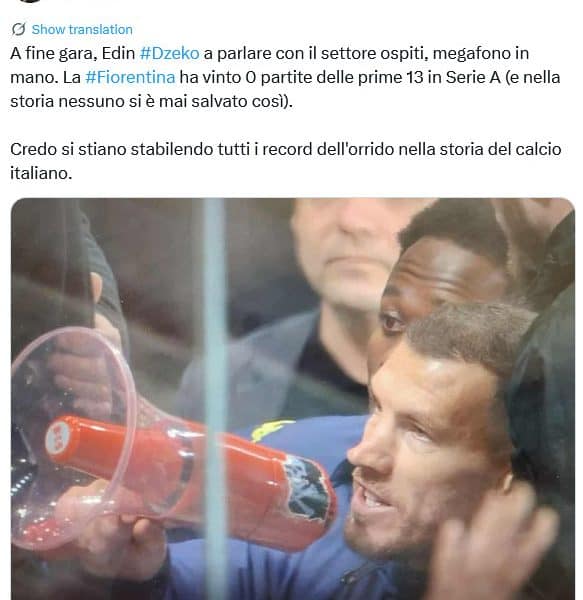 Džeki prijeti suspenzija nakon što je pozvao navijače Fiorentine na podršku