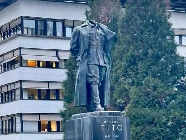 spomenik josipu brozu titu koji je prosle sedmice bio na meti vandala doktraja ove sednmice bit ce rastauruiran