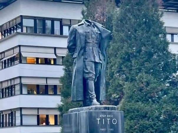 spomenik josipu brozu titu koji je prosle sedmice bio na meti vandala doktraja ove sednmice bit ce rastauruiran