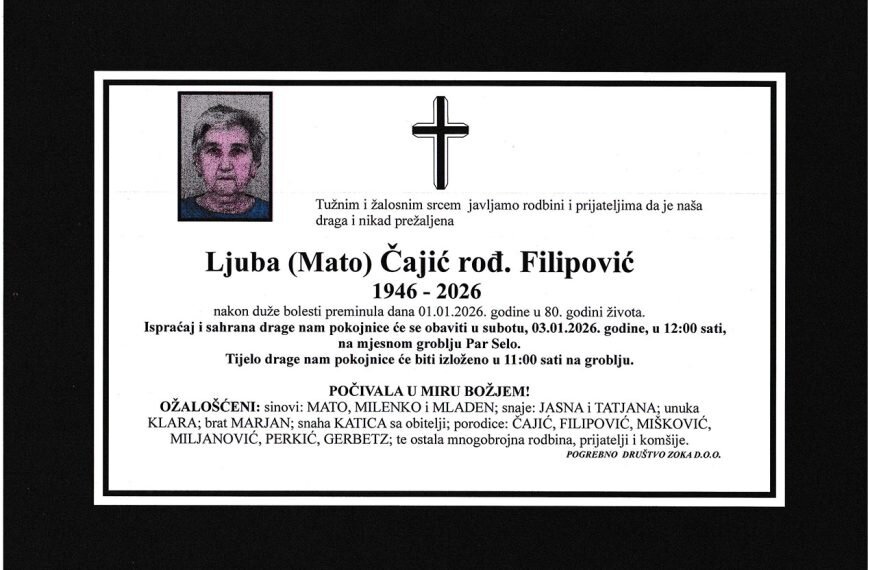 In memoriam: Ljuba ČAJIĆ (Filipović)