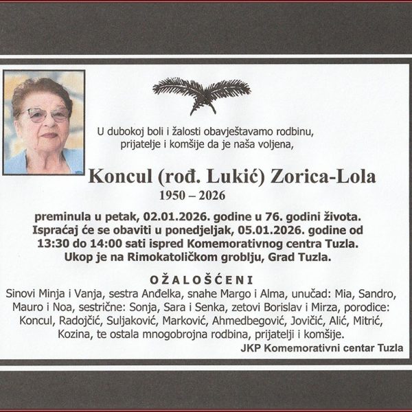 In memoriam, Zorica Koncul