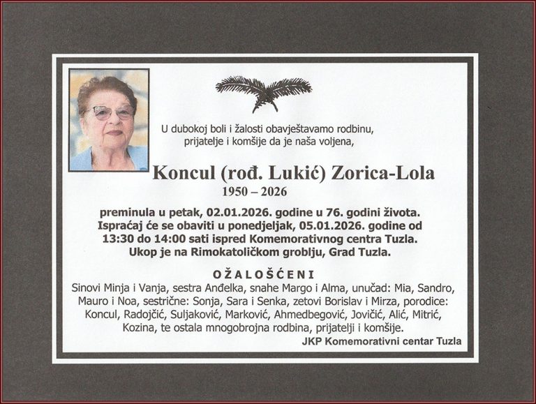 In memoriam, Zorica Koncul