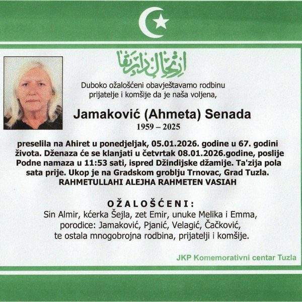 In memoriam, Senada Jamakovic
