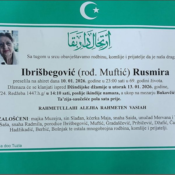 In memoriam, Rusmira Ibrisbegovic