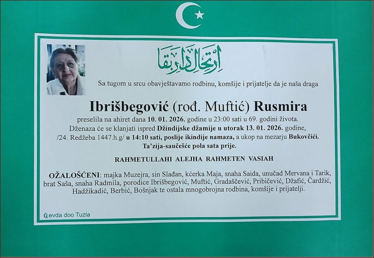 In memoriam, Rusmira Ibrisbegovic
