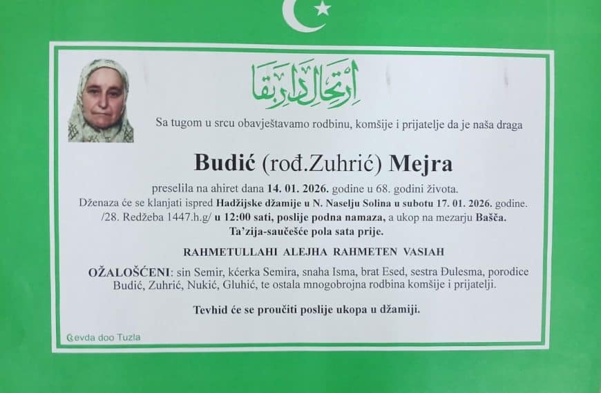 In memoriam: Mejra BUDIĆ, Fadil SEJRANIĆ, Rasema SULEJMANOVIĆ, Elmira-Alma BABIĆ (Foto)