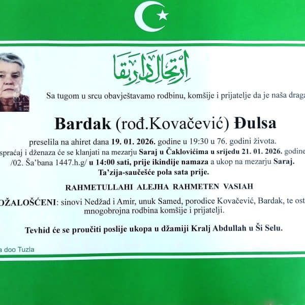 In memoriam: Đulsa BARDAK (Kovačević), Kasim (Šabana) SMAJIĆ