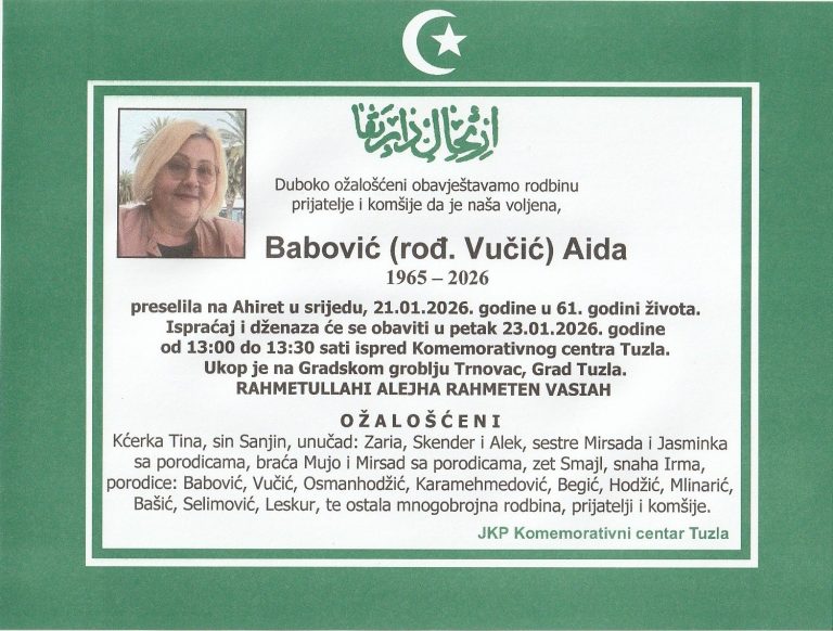 In memoriam, Aida Babovic