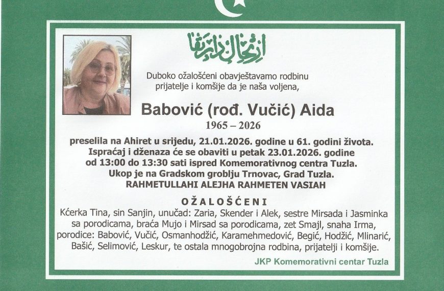 In memoriam, Aida Babovic