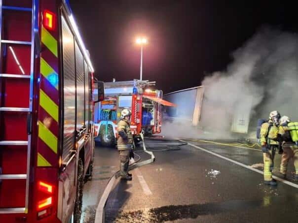 Austrija, izgorjela, prikolica