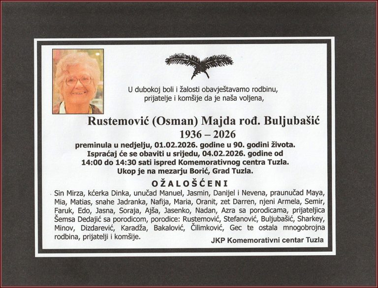 In memoriam, Majda Rustemovic