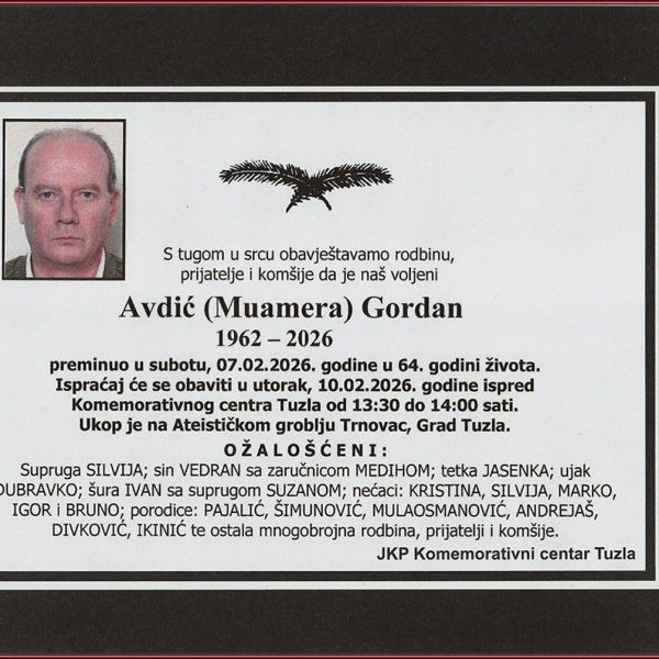 In memoriam, Gordan Avdic