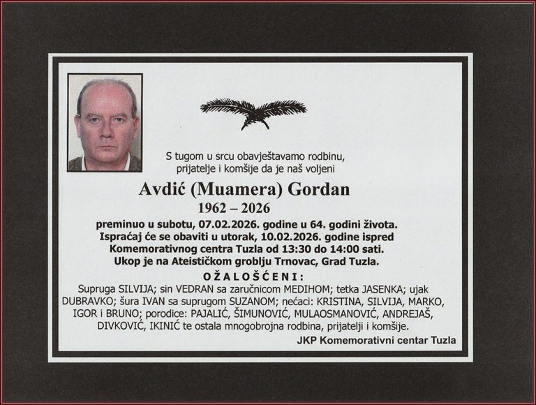 In memoriam, Gordan Avdic