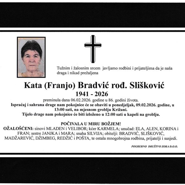 In memoriam, Kata Bradvic