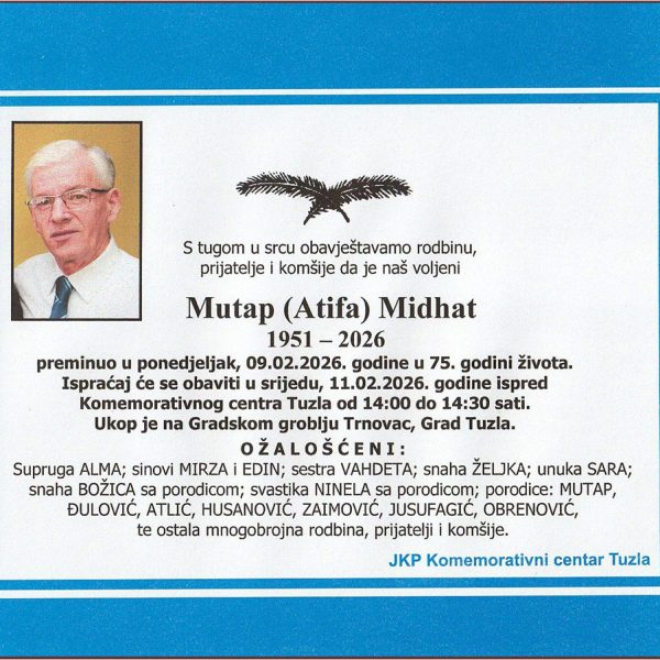 In memoriam, Midhat Mutap