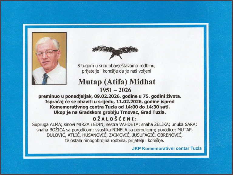 In memoriam, Midhat Mutap