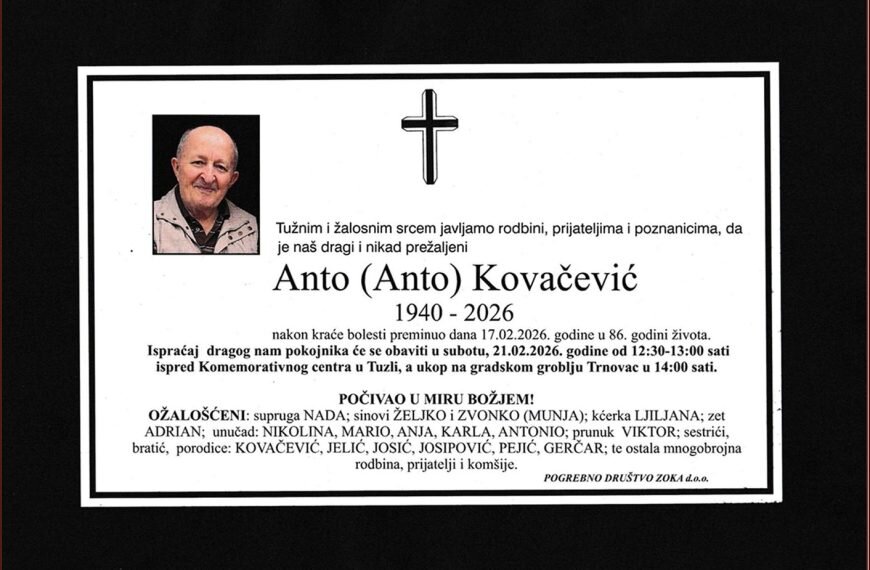 In memoriam: Anto (Ante) KOVAČEVIĆ