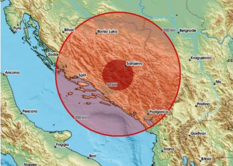 zemljotres jacine 3,2 stepena po rihteru pogodio jug bih epicenztar zabiljezen 20 km sjeverozapadno od mostara na dubini od 10 km osjetio se u herecegovini ali i u hrvatskoj