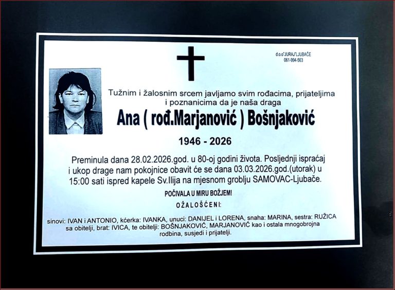 In memoriam, Bosnjakovic