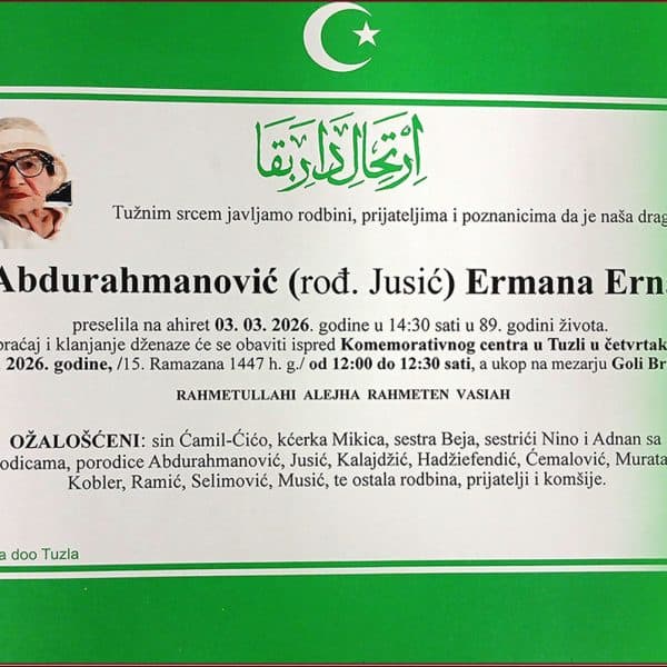 In memoriam, Ermana Abdurahmanovic
