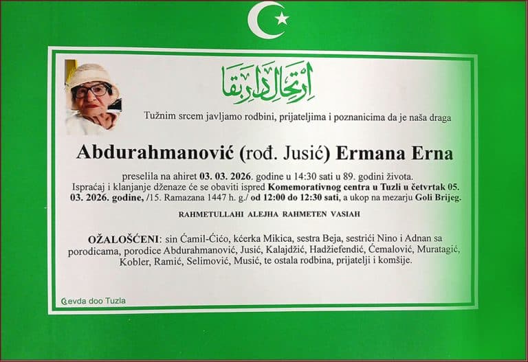 In memoriam, Ermana Abdurahmanovic