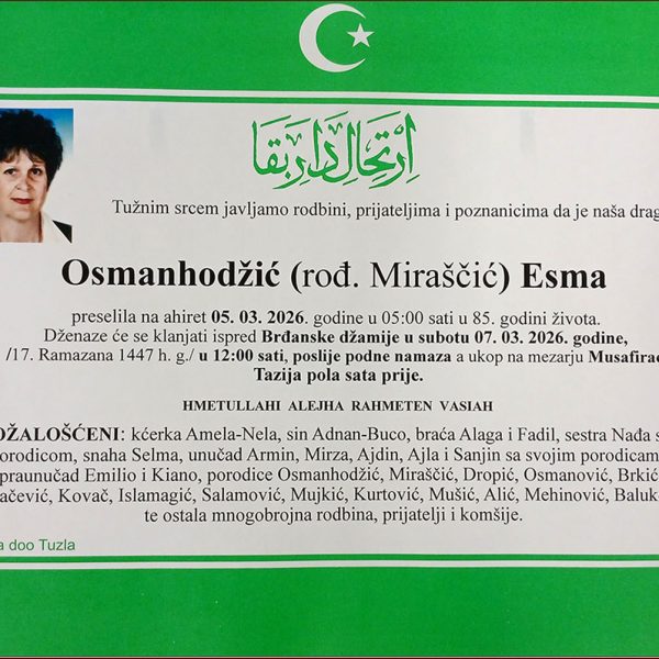In memoriam, Esma Osmanhodzic