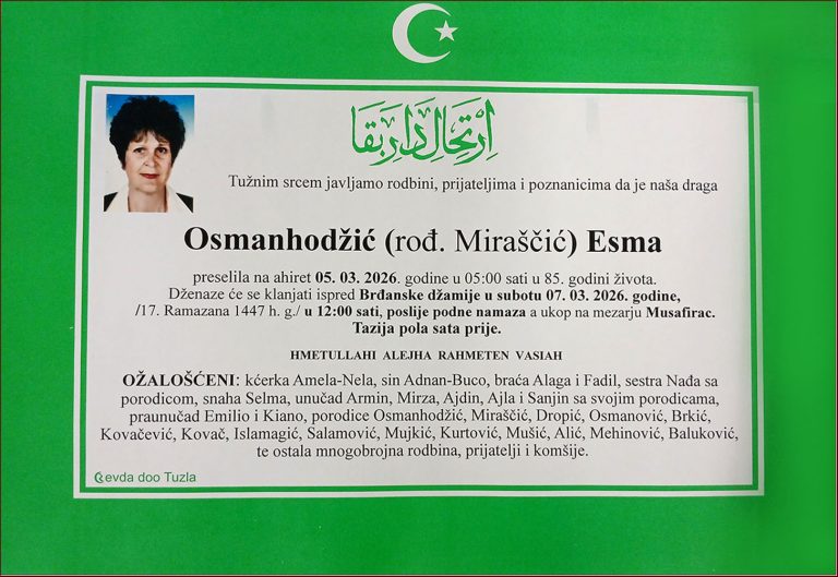 In memoriam, Esma Osmanhodzic