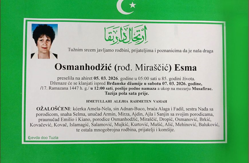 In memoriam, Esma Osmanhodzic