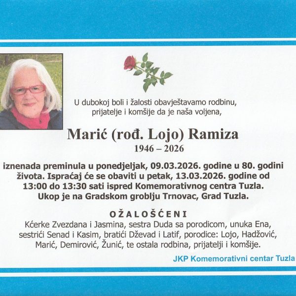 In memoriam, Ramiza Marić