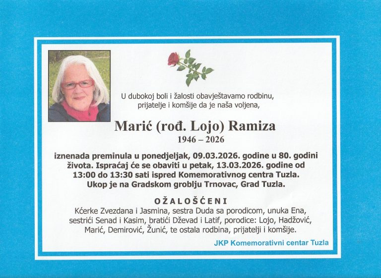 In memoriam, Ramiza Marić