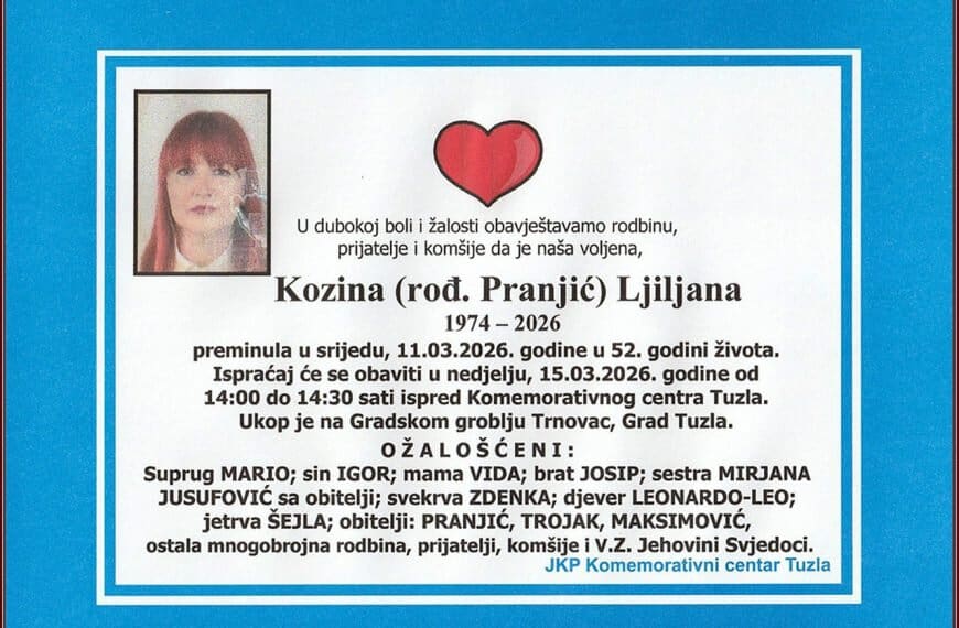 In memoriam, Ljiljana Kozina