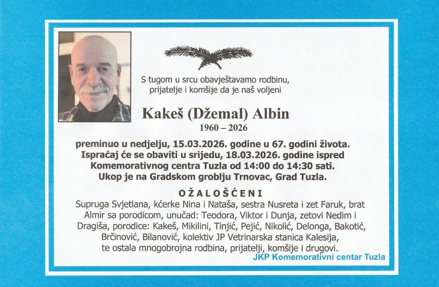 In memoriam: Albin (Džemala) KAKEŠ