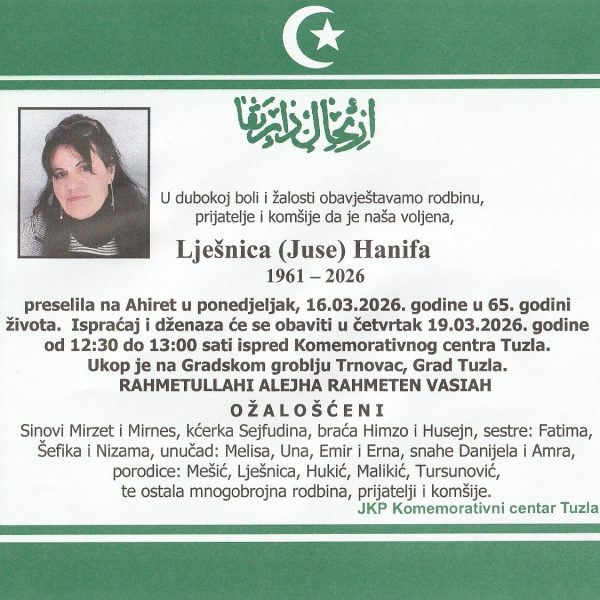 In memoriam, Ljesnica