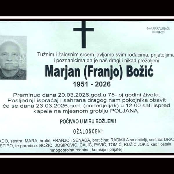 In memoriam: Marjan (Franje) BOŽIĆ
