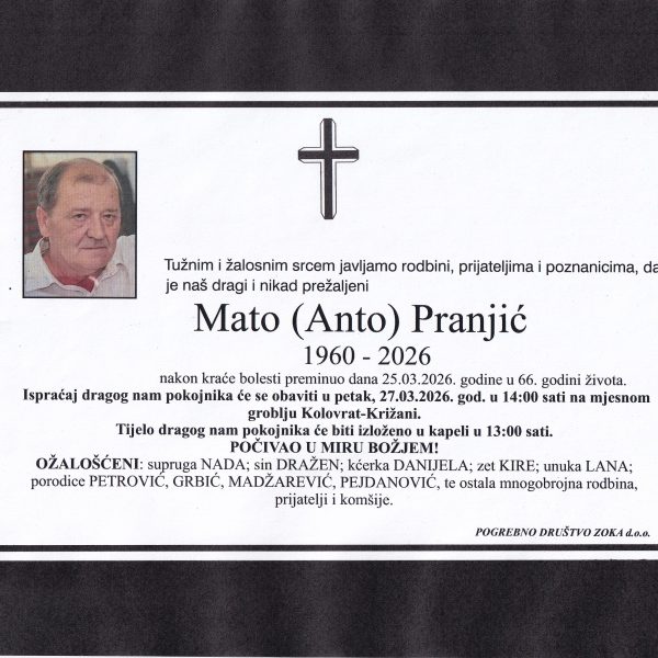 In memoriam, Pranjic