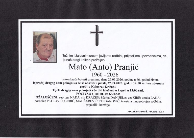 In memoriam, Pranjic