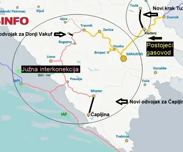 Nova mapa Južne interkonekcije: Novi krak Kladanj – Tuzla