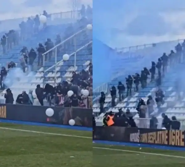 Prekinut meč u Novom Pazaru u prvoj minuti: Navijači Crvene zvezde vrijeđali i bacali petarde