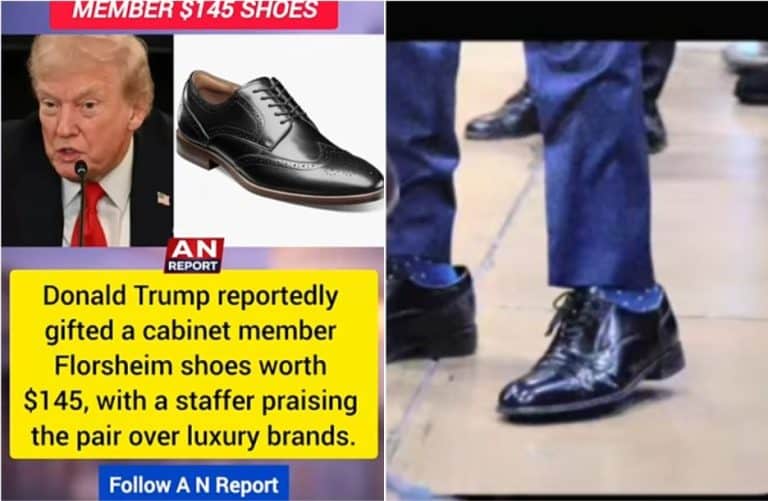 trump saradnicima nakon susreta poklanja kozne cipele